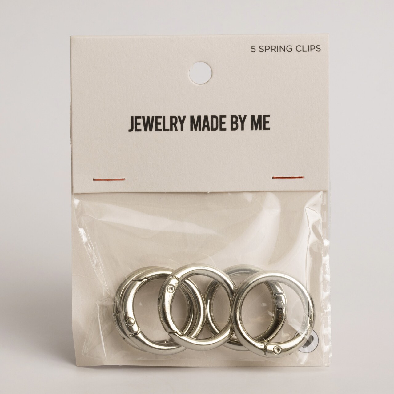 Round Charm Clip with Spring Silver Tone Pack of 5 Bag Charm Clip Ons